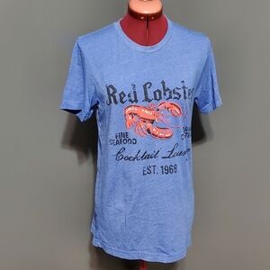 Red Lobster Short Sleeve Tee Shirt Blue Womens Size M